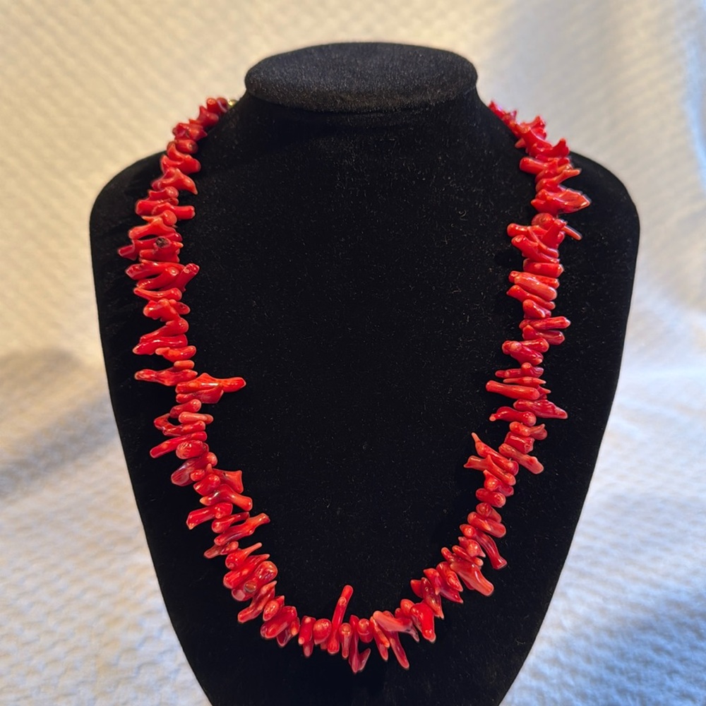 Vintage Coral Shard Necklace